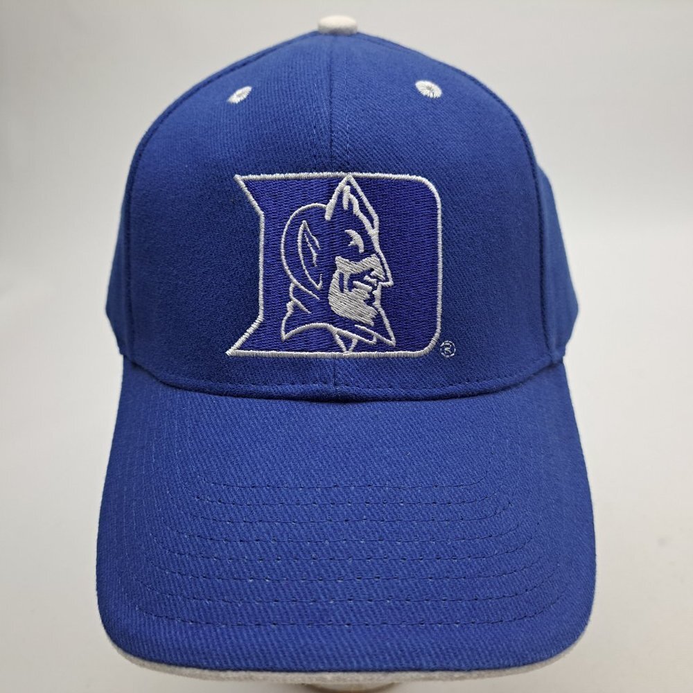 Blue Devils Football Embroidered Blue/White Baseball Hat Cap Relaxed